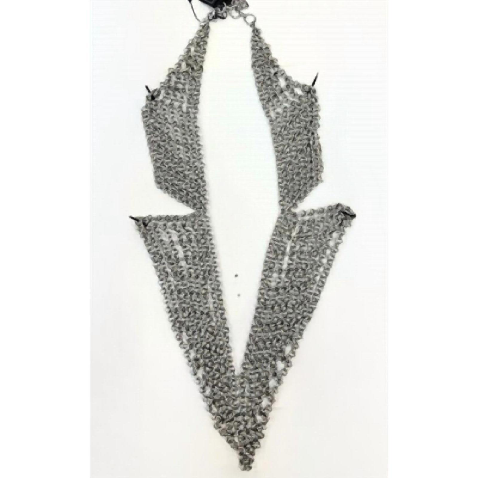 New Bcbgmaxazria Bcbgmaxazria The Roxie Collection Silver Metal Link Necklace In